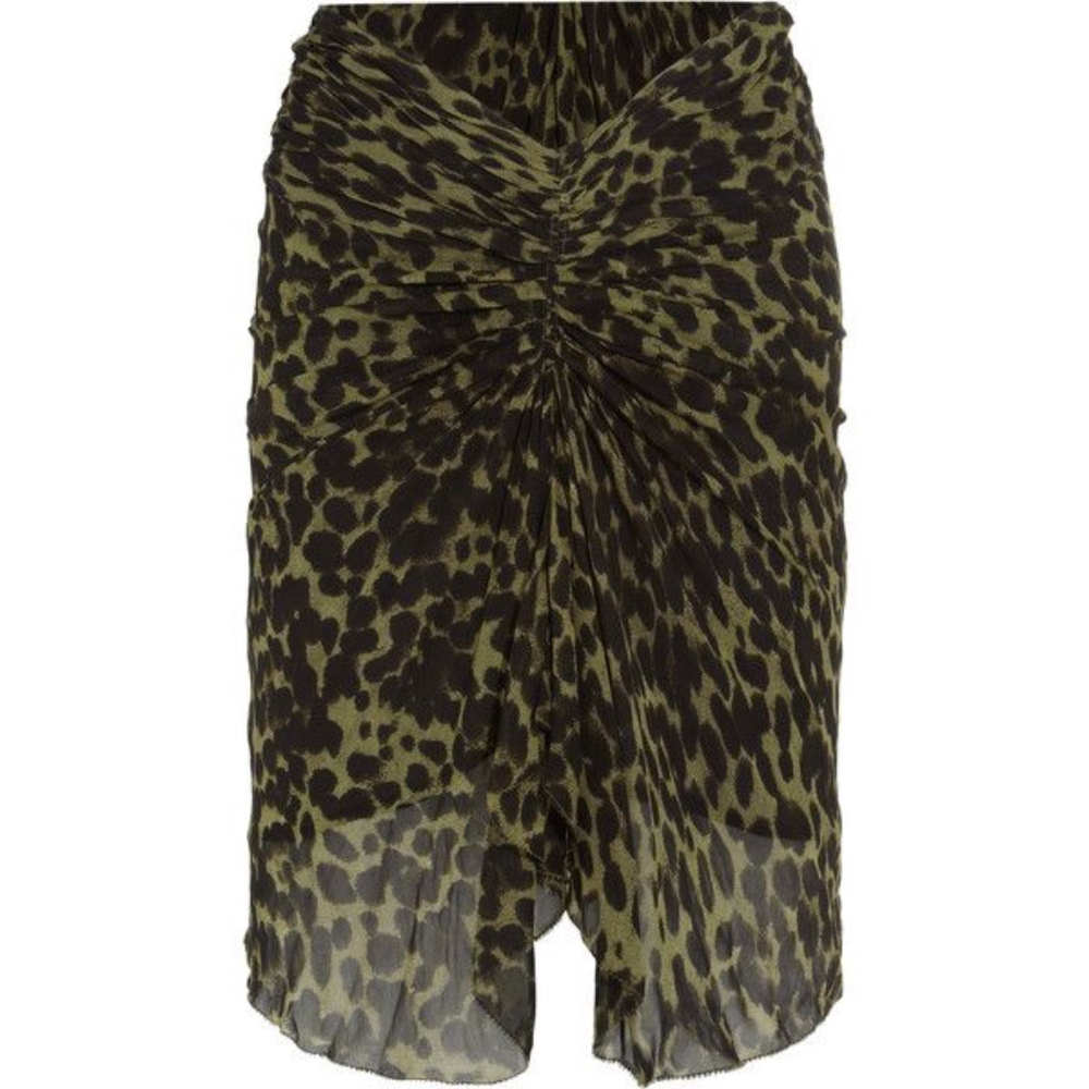 Isabel Marant Etoile Collen Gathered Leopard Skirt